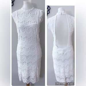 Free People White Lace Backless Dress Wedding Party Brunch Nightout Chic